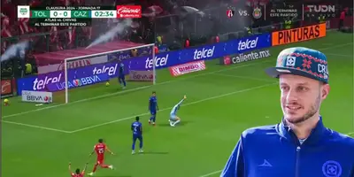 Captura de pantalla del gol anulado al Toluca, tomada de TUDN.