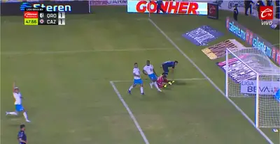 Captura de pantalla del gol anulado de Querétaro, cortesía de Caliente TV