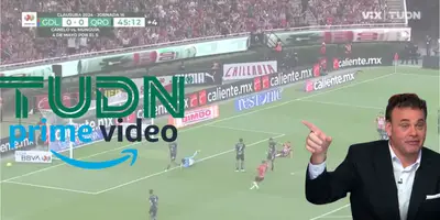 Captura de pantalla del partido Chivas vs Querétaro, tomada de TUDN