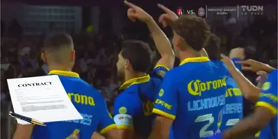 Captura de pantalla del Pumas vs América, cortesía de TUDN; celebración de Henry Martín.