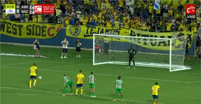 Captura de pantalla tomada de Caliente TV, del gol de Aguirre