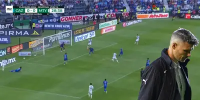 Captura de pantalla tomada de TUDN del Cruz Azul vs Rayados