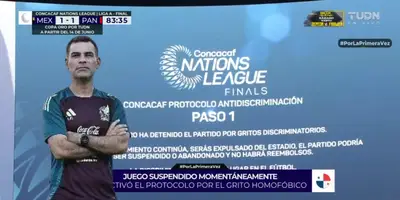 Captura de TUDN del anuncio de suspensión