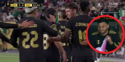 Captura de TUDN del autogol de Arabia