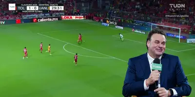 Captura de TUDN del gol anulado