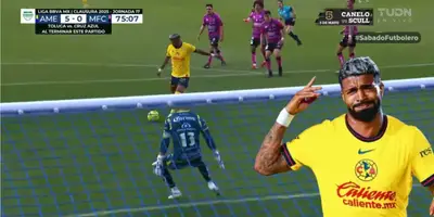Captura de TUDN del gol de Aguirre