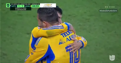 Captura de TUDN del gol de Correa