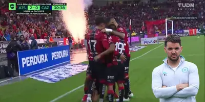 Captura de TUDN del segundo gol de Atlas