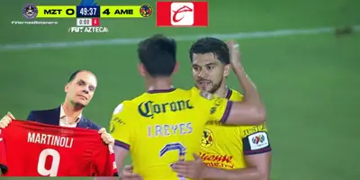 Captura de TV Azteca, del doblete de Henry Martín