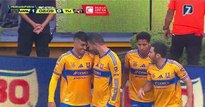 Captura de TV Azteca del gol de Brunetta