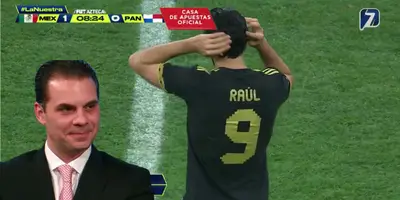 Captura de TV Azteca del gol de Jiménez