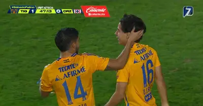 Captura de TV Azteca del gol de Lainez