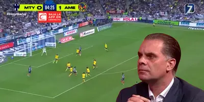Captura de TV Azteca del gol de Rayados