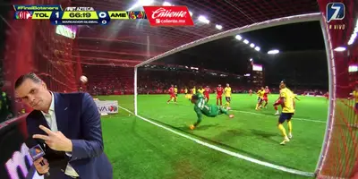 Captura de TV Azteca del gol de Toluca