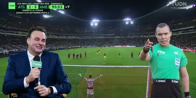 Captura del Club América, con Faitelson y Ortiz al frente