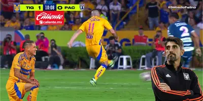 Captura del gol de Brunetta, tomada de TV Azteca