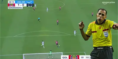 Captura del gol de Chivas, tomada de Liga MX