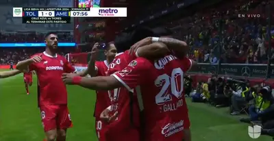 Captura del gol de Toluca, tomada de TUDN