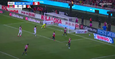 Captura del gol de Víctor Guzmán, tomado de Amazon