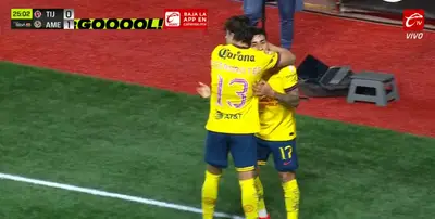 Captura del gol tomada de Caliente TV