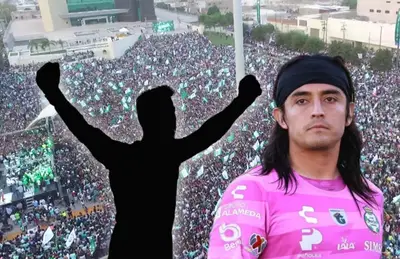 Carlos Acevedo y arquero en forma de silueta/ Foto La Afición.