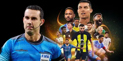 César Arturo Ramos junto a futbolistas de la liga árabe / FOTO MARCA