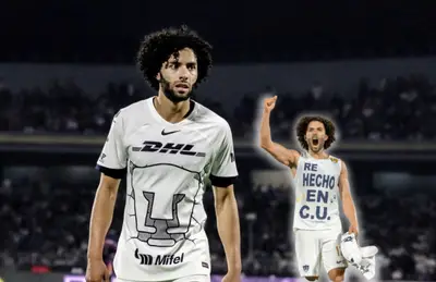 César 'Chino' Huerta triste y a la vez celebrando/ Foto Fútbol Total.