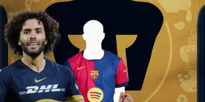 César Huerta junto a futbolista incógnito del Barcelona / FOTO YAHOO NOTICIAS