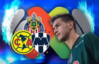 César Montes y escudos de clubes/Foto Marca.