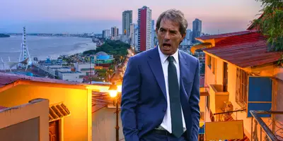 Ciudad de Ecuador de fondo, tomada de Canva, con Almada al frente