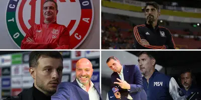 Collage de DT's, con García y Martinoli al frente. Foto: Récord, ESTO, El Universal