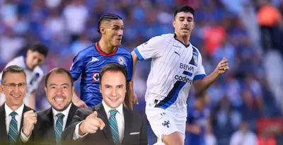 Comentaristas de TUDN junto al Rayados vs Cruz Azul