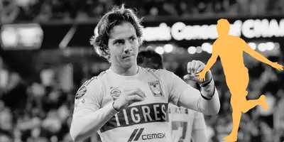 Córdova celebrando en partido con Tigres. Foto: Mediotiempo