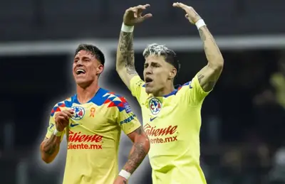 Cristian Calderón festejando/ Foto Águilas Monumental.