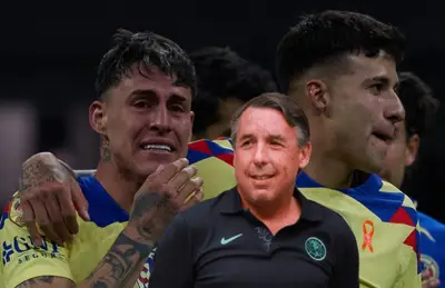 Cristian Calderón llorando y Emilio Azcárraga/ Foto Milenio.