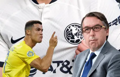 Cristiano Ronaldo señalando y Emilio Azcárraga/ Foto ESTO.