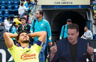 David Faitelson, Henry Martín y André Jardine/ Foto Club América.