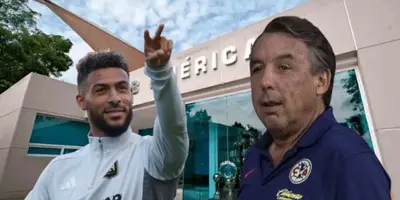 Denis Bouanga junto a Emilio Azcárraga / FOTO MARCA