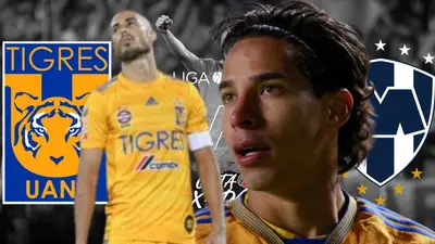 Diego Lainez y Guido Pizarro en el Rayados vs Tigres