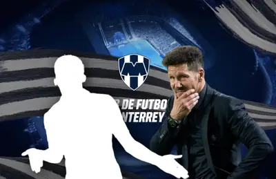 Diego Simeone y Marcos Paulo en forma de silueta/Foto Rayados.