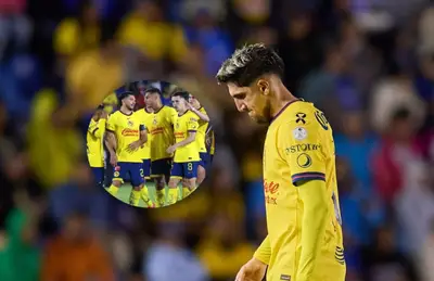 Diego Valdés cabizbajo y jugadores del América/ Foto José Luis Melgarejo.