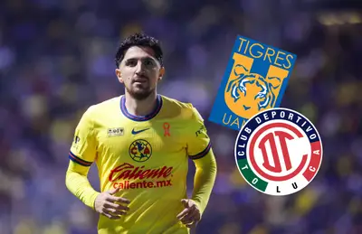 Diego Valdés, escudos de Tigres y Toluca/Foto Jafet Moz MexSport.