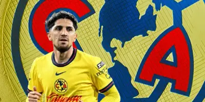 Diego Valdés junto al escudo del América / FOTO GOAL