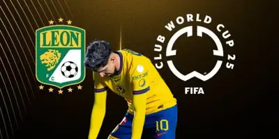 Diego Valdés junto al escudo del León / FOTO CLARO SPORTS