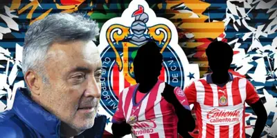 Domènec Torrent junto a dupla incógnita de Chivas / FOTO JUAN FÚTBOL