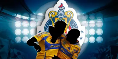 Dupla de Tigres junto al escudo de Chivas / FOTO MSN