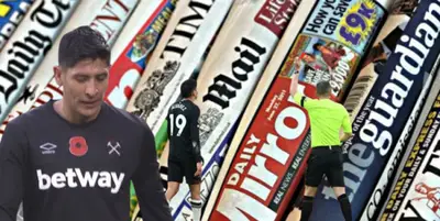 Edson Álvarez en su expulsión contra el Nottingham Forest / FOTO X