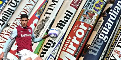 Edson Álvarez junto a diarios ingleses / FOTO X