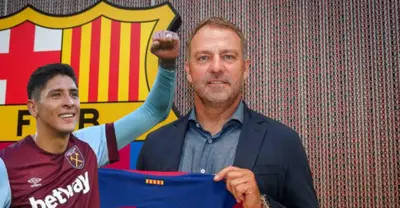 Edson Álvarez junto a Hansi Flick / FOTO INSTAGRAM