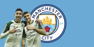 Edson Álvarez junto a Santiago Giménez / FOTO MEDIOTIEMPO